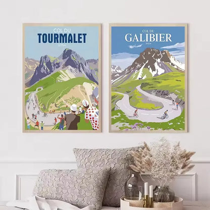 Classic Cycling Climb Canvas Prints