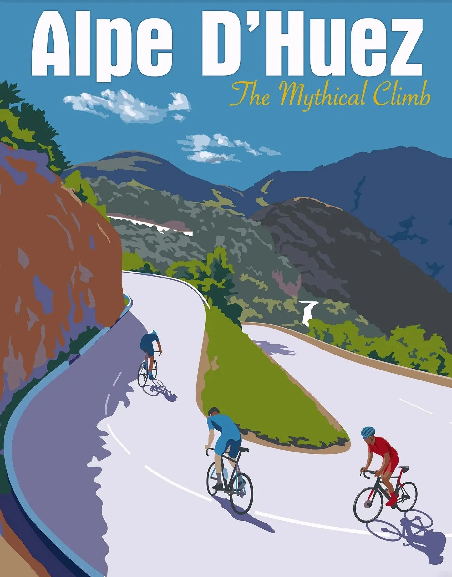 Classic Cycling Climb Canvas Prints